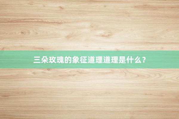 三朵玫瑰的象征道理道理是什么？